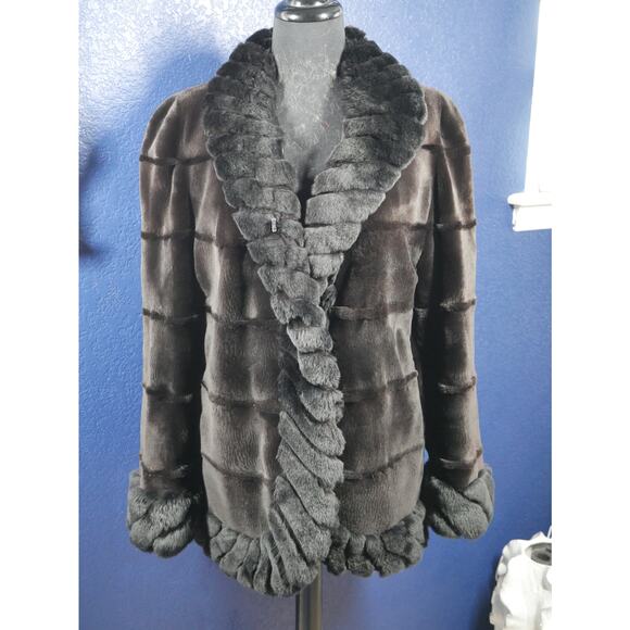 Gorgeous Sheared Mink & Chinchilla Rex Reversible Fur Coat Jacket - Picture 1 of 8